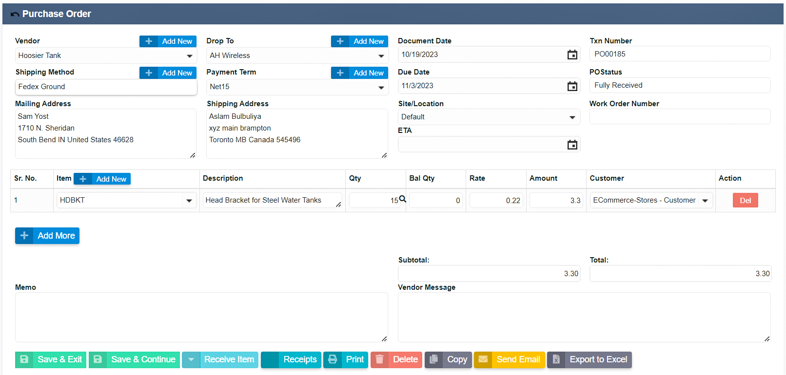 ERP Gold | Warehousing