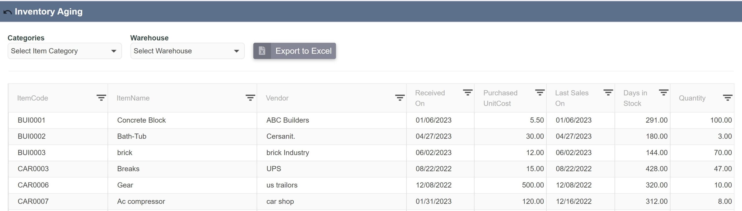 ERP Gold | Warehousing